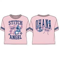 Youth Hockey Tee Stitch Angel Ohana, Pink