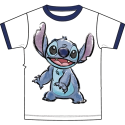 Youth T-Shirt Stitch Watercolor, White Navy