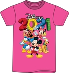 Toddler 2021 Fun Friends Mickey Minnie Pluto Donald Goofy Tee, Pink