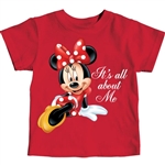 Toddler Girls T Shirt All About Me Minnie, Red