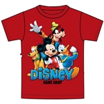 Toddler Boys T Shirt Mickey and Friends Pluto Donald Goofy, Red