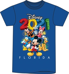 Toddler 2021 Fun Friends Mickey Minnie Pluto Donald Goofy, Royal Blue (Florida Namedrop)