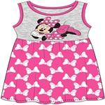 Toddler Cute Minnie Mouse Tank Dress, Pink Gray