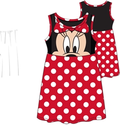Toddler Minnie Face Dress, Red Polka Dot