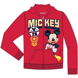 Toddler Boys Mickey 28 Ranks Zipper Hoodie, Red