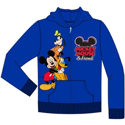 Toddler Mickey Friends Goofy Pluto Zip Up Hoodie, Royal Blue