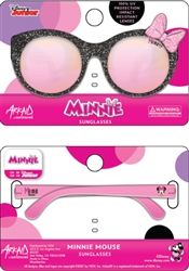 Youth Minnie Black Glitter with Bow Sunglasses