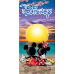 Sunset Mickey Minnie Beach Towel