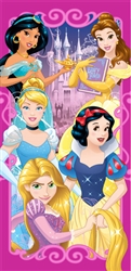 Princess Active Cinderella Belle Snow White Rapunzel Jasmine Beach Towel 28x58