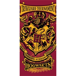 Harry Potter Hogwarts Crest Triwizard Tournament, 28x58 Beach Towel (No Namedrop)
