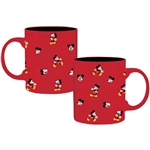 11oz Flat Mug All Over Print Mickey, Red