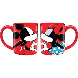 Mickey Minnie Love 14oz Relief Mug, Red