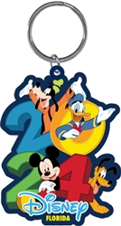 Laser Keychain 2024 Hangout Mickey Pluto Donald Goofy, Florida Namedrop