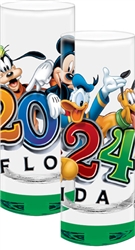 2oz Collection Glass 2024 Blockbust Mickey Donald Goofy Pluto, Green Bottom