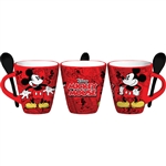 Mickey Funnies Cartoon 11oz Mug w/Spoon, Red