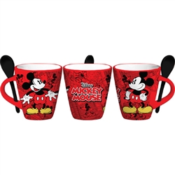 Mickey Funnies Cartoon 11oz Mug w/Spoon, Red