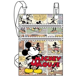 Comic Mickey Mouse Passport Bag, White