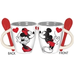 Mickey and Minnie Kiss Espresso Cup with Spoon