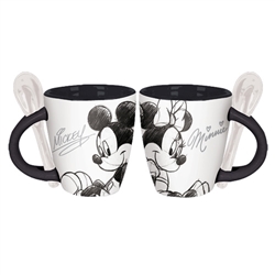 Espresso Mug Mickey Minnie Recline B&W