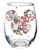 Floral Mickey Head Stemless Glass 2pc Set