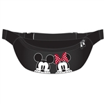 Belly Bag Peeking Couple Mickey Minnie, Black