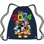 String Tote 2024 Fun Friends Mickey Minnie Pluto Goofy Donald, Navy