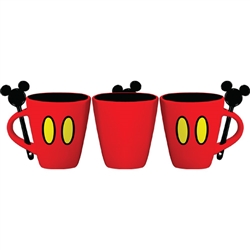 Mickey Shorts 9oz Mug w/Spoon, Red Black Yellow