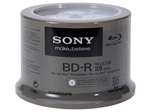 SONY 50BNR25AP6 DISC BLU-RAY SINGLE LAYER 25GB 6X WRITE ONCE WHT IJ PRINTABLE 50/PK WRITE ONCE WHT IJ PRINTABLE 50/PK. BULK. IN STOCK