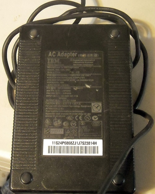 IBM 24P6869 12 VOLT AC Adapter for NETVISTA X41 160 WATT Power Supply . REFURBISHED. IN STOCK.