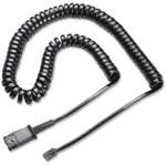 PLANTRONICS 26716-01 HEADSET REPLACEMENT CABLE FOR PHONE ,10 FT, 1 PACK ,1 X RJ-11 , 1 X PROPRIETARY CONNECTOR ,BLACK COILED M12 TO HEADSET. BULK. IN STOCK.