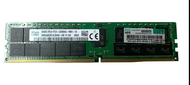 HP P07650-B21 64GB (1x64GB) Dual Rank x4 DDR4-3200 CAS-22-22-22 Registered RDIMM Memory. BULK. IN STOCK.