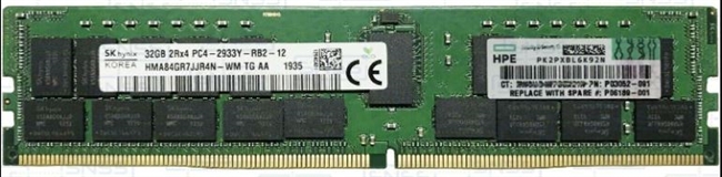 HP P03052-091 HP 32GB (1*32GB) 2RX4 PC4-23400Y-R DDR4-2933MHZ RDIMM REGISTERED Memory. BULK. IN STOCK.