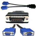 DELL G9438 9 INCH DMS-59 TO DUAL VGA SPLITTER CABLE. REFURBISHED. IN STOCK.