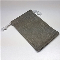 Grey Linen Drawstring Pouches