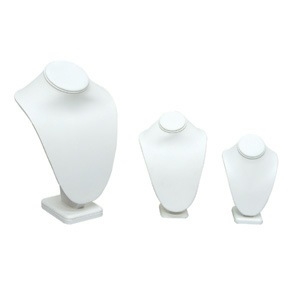 Standing White Leatherette Display Busts