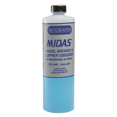 Midas Brass Bronze Copper Oxidizer Red-Brown to Black - 1 Pint