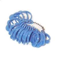 Ring Sizer Gauge Blue Plastic 1-15 (+1/2)  with tabs