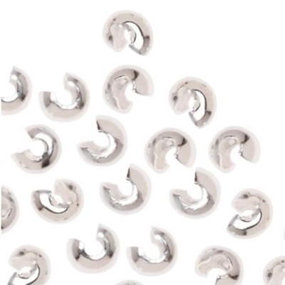 Crimp Bead Cover Silver Plated 4 mm (10)