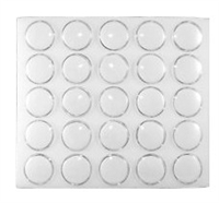 White Gem Jars 1.5 Inch (25)  in Foam Pad