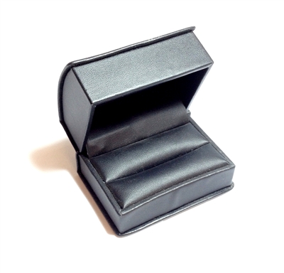 Black Leatherette Double Ring Box