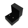 Black Stippled Leatherette Earring Box with Velvet Inside