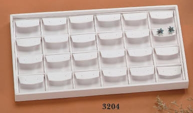 EARRING TRAY 24 SLOT LARGE WHITE