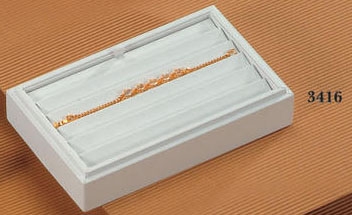 Tray Bracelet 6-Slot Small 3416 White Leatherette