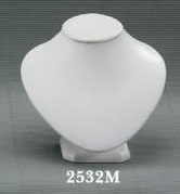 Neck Display 2532M Medium White Leatherette