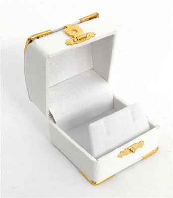 Earring Box White with Gold Corners/Clasp