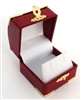 Earring Box Red with Gold Corners/Clasp