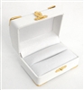 Double Ring Box White with Gold Corners/Clasp