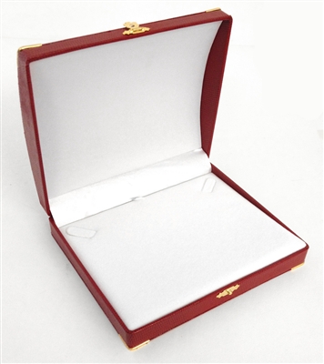 Pearl or Necklace Box Red with Gold Corners/Clasp