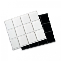 TRAY LINER INSERTWHITE LEATHERETTE - 9 COMPARTMENTS