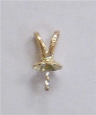 PEARL DROP 14KTY 4.5MM FLUT/RABBIT EAR